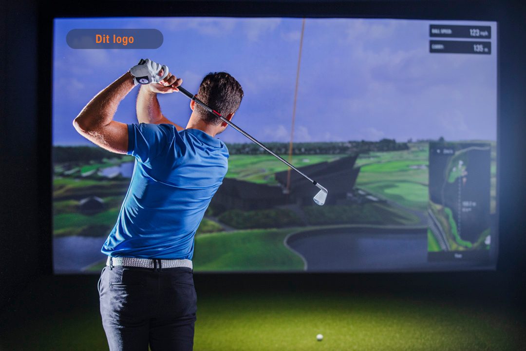 Eksempel på firmalogo i TrackMan simulator